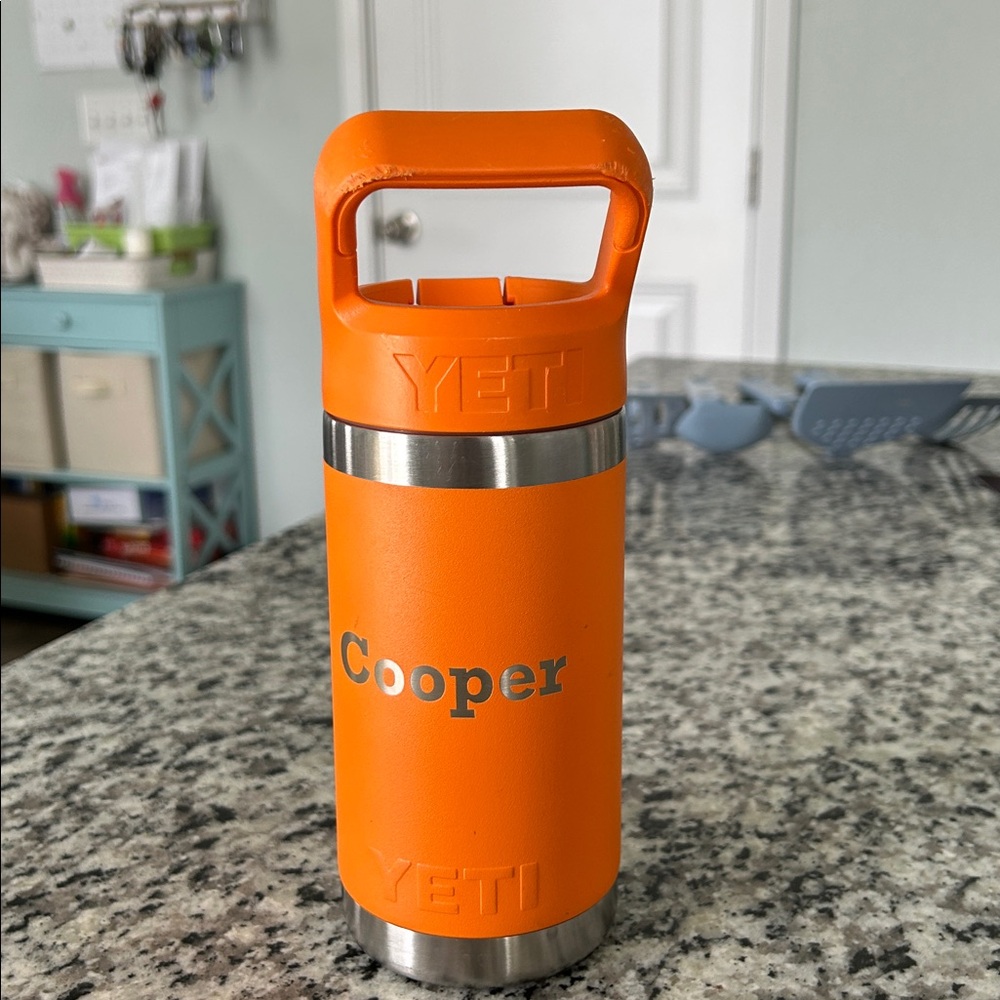 Yeti Orange Personalized Stainless Bottle - Cooper